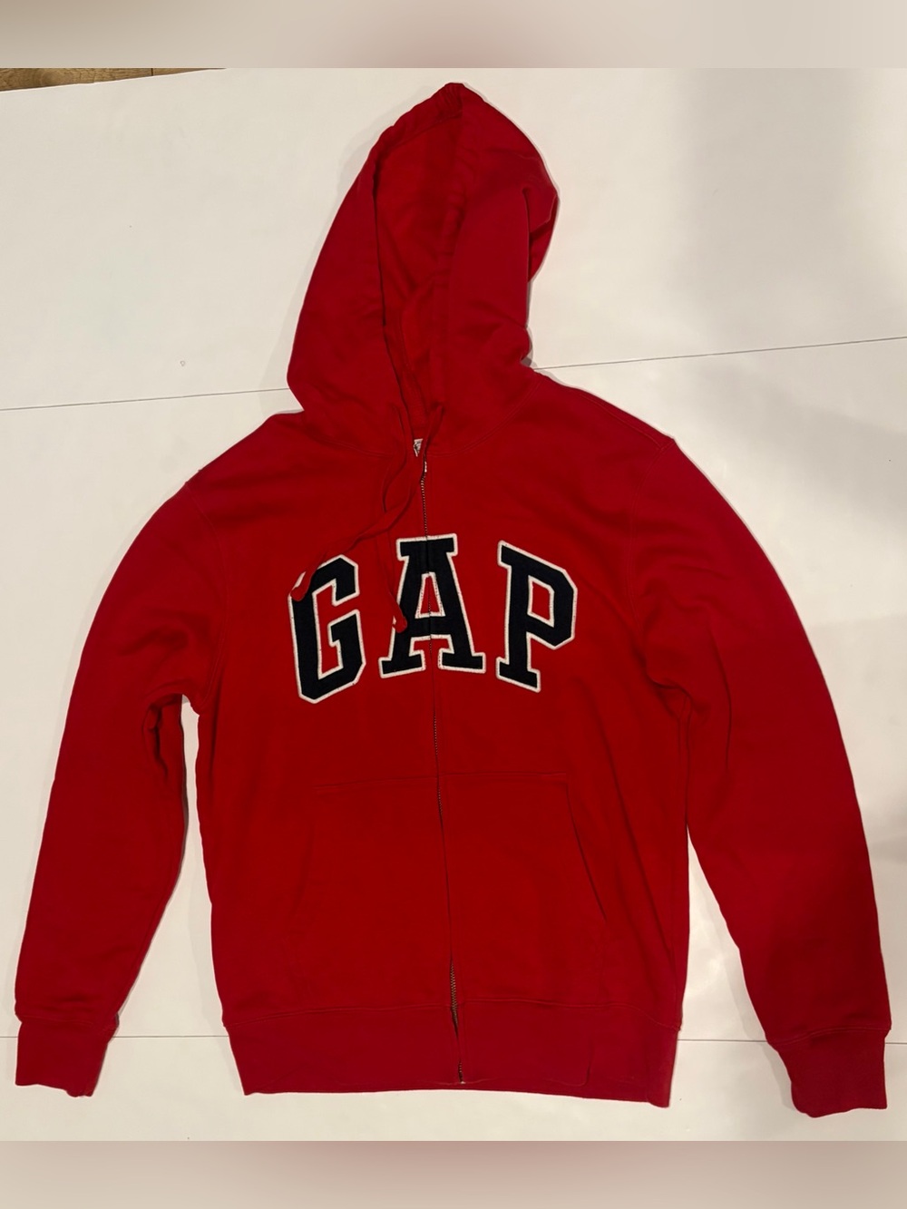 Gap Classic Arch Logo Full-Zip Fleece Hoodie Red Unisex Size Small